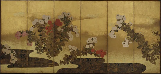 Krysantemum ved siden af et vandløb, Edo-periode, 1800-tallet.