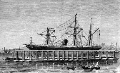 Clarks hydraulisk lift, Bombay, c1880