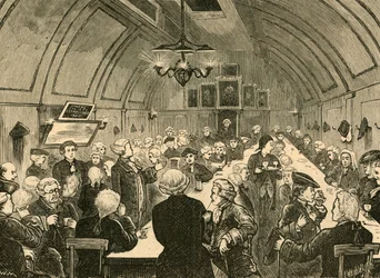 Cogers Hall, fra et gammelt tryk, 1897.