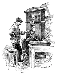 Møntpresse ved Royal Mint, London, 1891