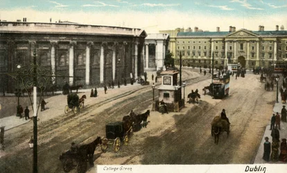 College Green - Dublin, slutningen af det 19.-begyndelsen af det 20. århundrede.