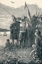 Columbus tager San Salvador i besiddelse for Spanien, 1904