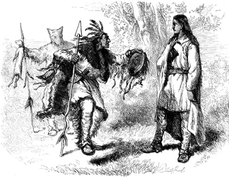Konverterede indianere og powwows, c1600-tallet c1880