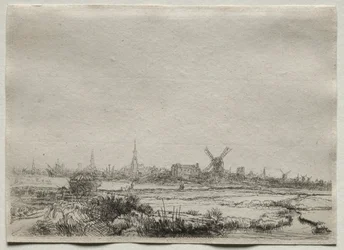Kopi af Udsigt over Amsterdam fra Nordvest, 1700-tallet.