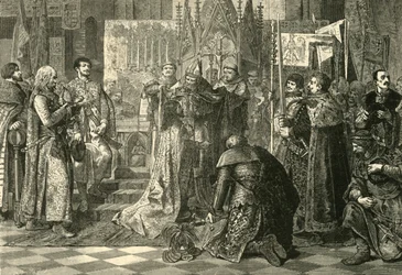 Kroningen i Kraków af Ludvig I af Ungarn som konge af Polen, 1370, 1890.