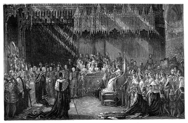Dronning Victorias kroning i Westminster Abbey, London, 28. juni 1838, 1900