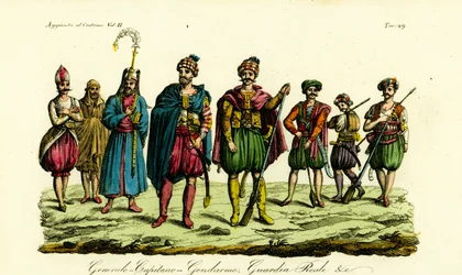 Kostumer af berbiske soldater, Tunis