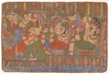 Council of Heroes...fra en spredt Mahabharata Store efterkommere af Mahabharata, ca. 1800.