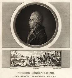 Grev Nicolas Luckner, fransk revolutionær general, Generalissime des Armees Francaises, henrettet i 1794