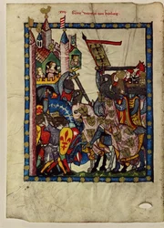 Grev Wernher von Homberg fra Codex Manesse, mellem 1305 og 1340