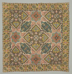 Cover med geometrisk design, 1800-tallet.