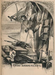 Crusoe læsser sin flåde, c1870