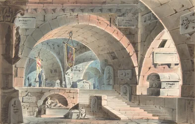 Krypt med en knælende sørgende, 1830-40.