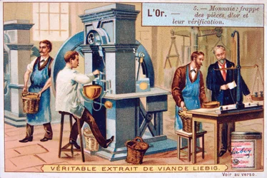 Valuta, prægning og kontrol af guldmønterne, c1900
