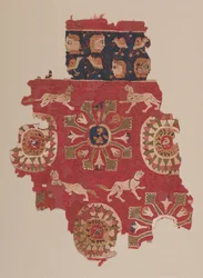 Gardinfragment med pantere, 500-tal.