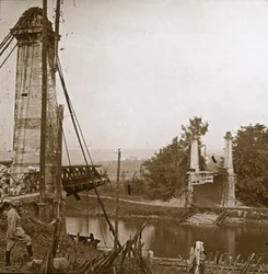Ødelagt bro, Dormans, Nordfrankrig, c1914-c1918