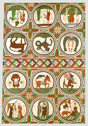 Udsmykning i Stora Råda gamle kirke, Västra Götaland, Sverige, 1928.