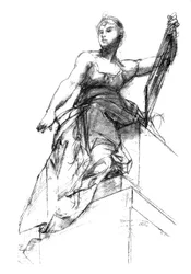 Dekorativ undersøgelse til The Apotheosis of the Law, c1880-1882