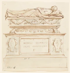 Design til et gravmonument for Filippo Lovazzi