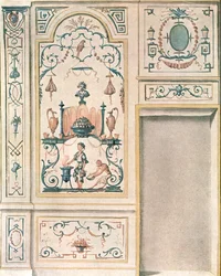 Design til en spisestuevæg, Frankrig, 1928.