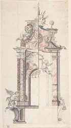 Design til et alter med en variant, 1700-tallet.