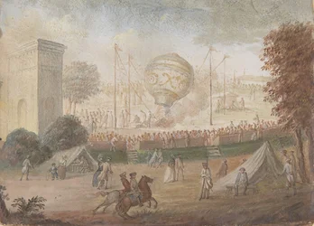 Design til toppen og fire sider af en snusdåse med scener, der viser opstigningen..., ca. 1784-89.