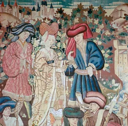 Detalje fra Devonshire Hunting Tapestries, 1400-tallet