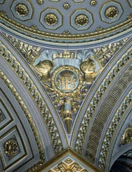 Detalje af et vedhæng i en kuppel, Galerie des Batailles, Chateau de Versailles, Frankrig