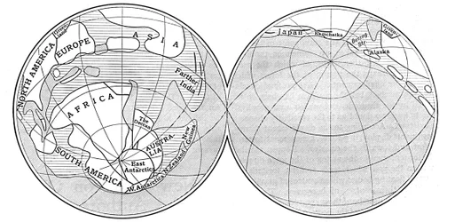 Diagram af Jorden under karbonperioden, 1922