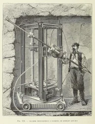 Diamantboremaskine designet af Georges Leschot, pub. 1883 gravering, 1883.