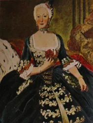 Frederik den Stores hustru 1715-1797. - Maleri af Pesne, 1934.