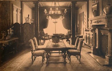 Spisestue på den cubanske ambassade i Bruxelles, Belgien, 1927.