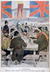 Middag for de fattige i anledning af kong Edward 7.s kroning, London, 1902