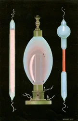 Udledning i Geissler-rør indeholdende fordærvede gasser, 1887