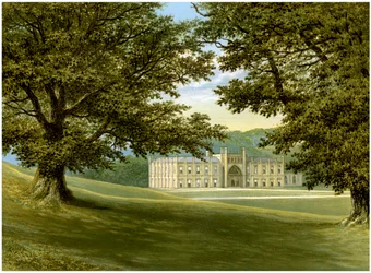 Donington Castle, Leicestershire, hjemsted for Abney-Hastings-familien, c1880
