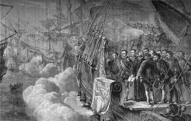 Drakes begravelse, januar 1596, c1880