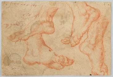 Tegning, fire studier af en fod