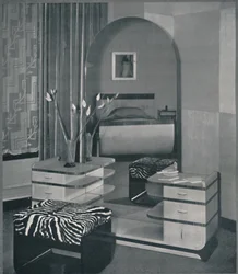 Toiletbord og skammel designet til Frankl Galleries, Inc., 1933