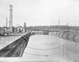 Tørdok ved Esquimalt, British Columbia, Canada, c1900.
