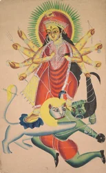 Durga Killing the Demon Mahisha, 1800-tallet.