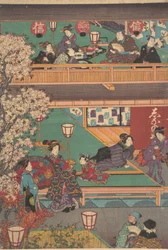 Tidlig aften i Yoshiwara Inn, 1800-tallet.