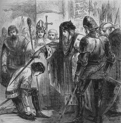 Edward III slår den sorte prins til ridder, 1384, ca. 1880