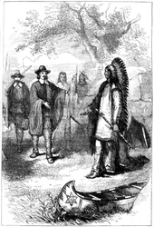 Edward Winslows besøg i Massasoit, det 17. århundrede c1880