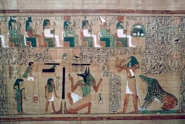 Egyptisk papyrus med en skildring af 