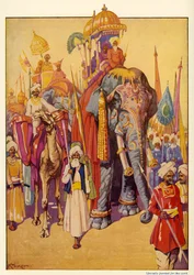 Elefanter i procession, c1948.