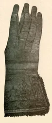 Broderet handske, c1600-tallet, 1937.