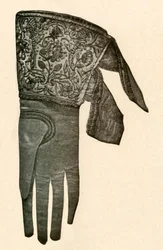 Broderet handske, c1600-tallet, 1937.