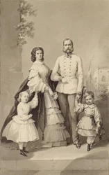 Kejser Franz Joseph 1. med kejserinde Elisabeth og deres børn ..., ca. 1860