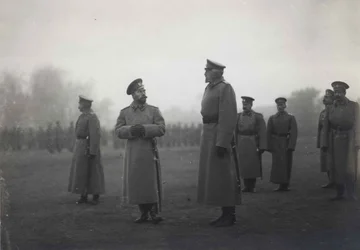 Kejser Nicholas II og storhertug Nikolai Nikolaevich ved Baranovichi, september 1914, 1914