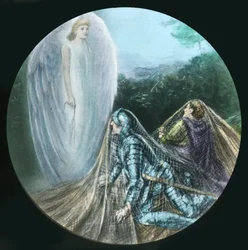 Indviklet i nettet, c1910.